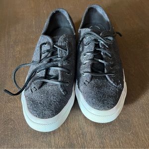 Sperry Top-Sider Seacoast Wool Dark Gray Boat Shoes STS80639 Women's Size 8M